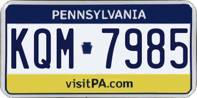 PA license plate KQM7985