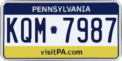 PA license plate KQM7987