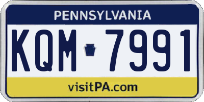 PA license plate KQM7991