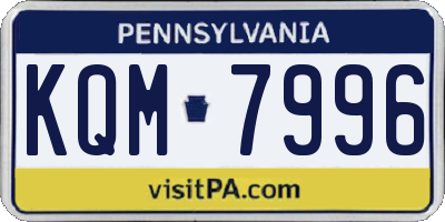 PA license plate KQM7996