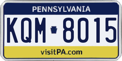 PA license plate KQM8015