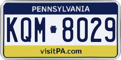 PA license plate KQM8029