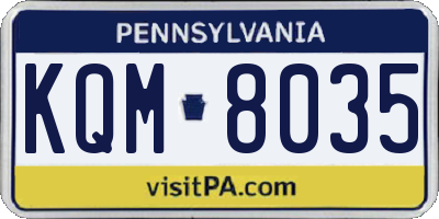 PA license plate KQM8035