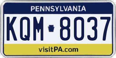 PA license plate KQM8037