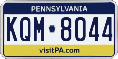 PA license plate KQM8044