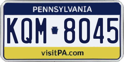 PA license plate KQM8045