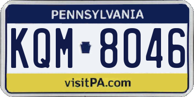 PA license plate KQM8046
