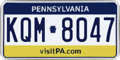 PA license plate KQM8047