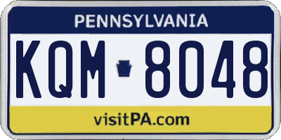 PA license plate KQM8048