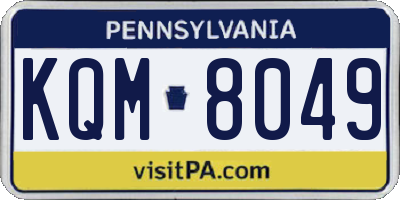 PA license plate KQM8049