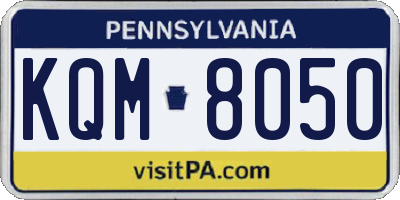 PA license plate KQM8050