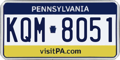 PA license plate KQM8051