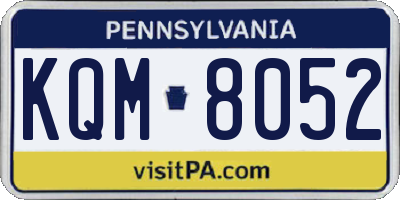 PA license plate KQM8052