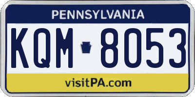 PA license plate KQM8053
