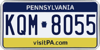 PA license plate KQM8055