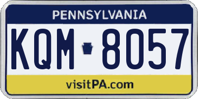 PA license plate KQM8057