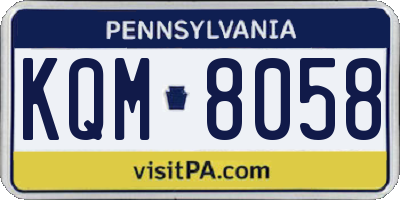 PA license plate KQM8058