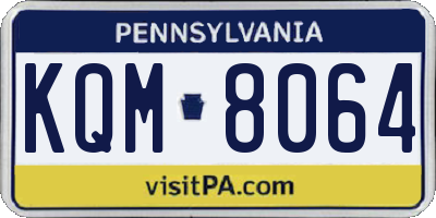 PA license plate KQM8064