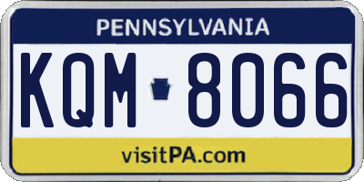 PA license plate KQM8066