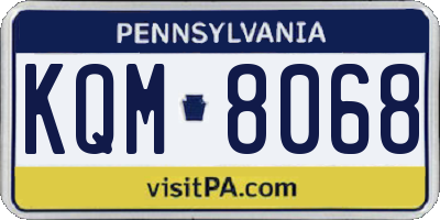 PA license plate KQM8068