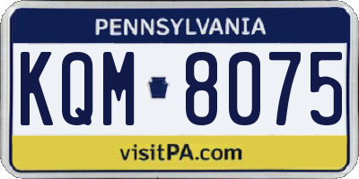 PA license plate KQM8075