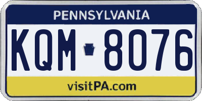 PA license plate KQM8076