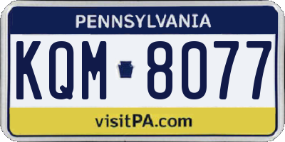 PA license plate KQM8077