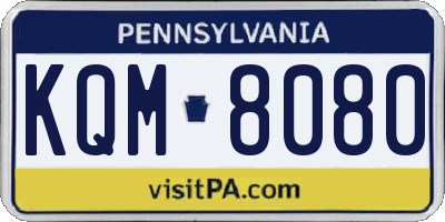 PA license plate KQM8080
