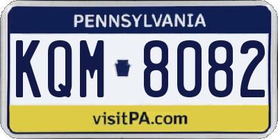 PA license plate KQM8082