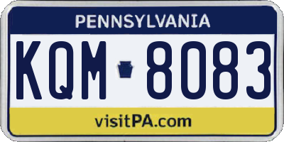 PA license plate KQM8083