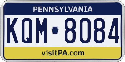 PA license plate KQM8084