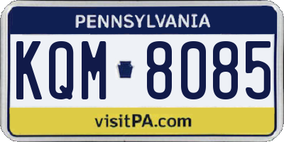 PA license plate KQM8085