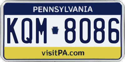 PA license plate KQM8086