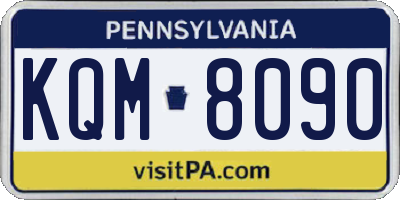 PA license plate KQM8090