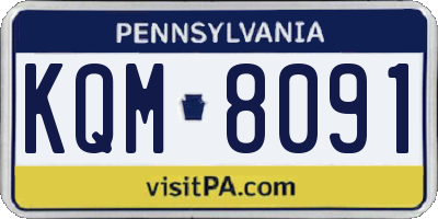 PA license plate KQM8091