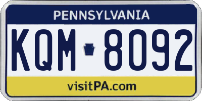 PA license plate KQM8092
