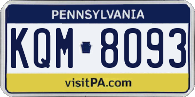PA license plate KQM8093