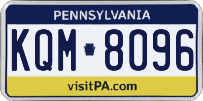 PA license plate KQM8096