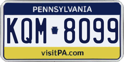 PA license plate KQM8099
