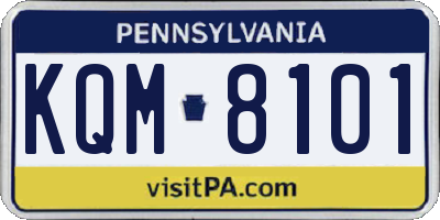 PA license plate KQM8101