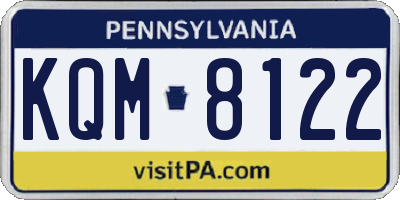 PA license plate KQM8122
