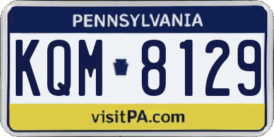 PA license plate KQM8129