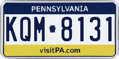 PA license plate KQM8131