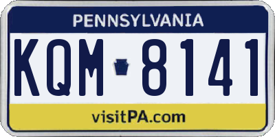 PA license plate KQM8141