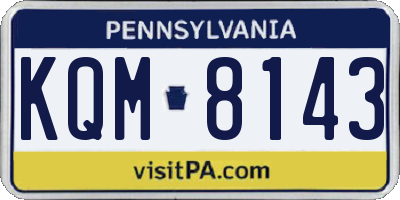 PA license plate KQM8143