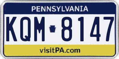 PA license plate KQM8147
