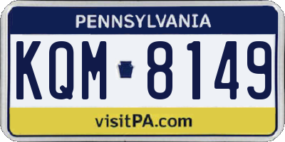 PA license plate KQM8149