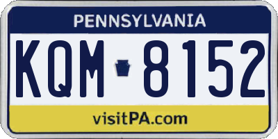 PA license plate KQM8152