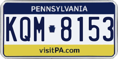 PA license plate KQM8153