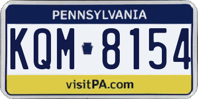 PA license plate KQM8154